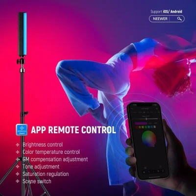 neewer tl21c app led light wand _ black